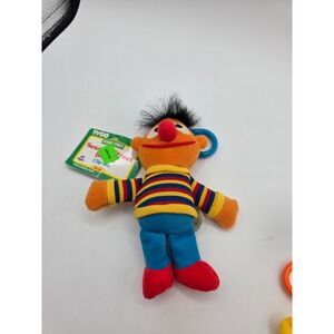 Vintage 1997 Tyco Sesame Street Plush Clip On Lot Ernie Big Bird Cookie Zoe 4pc